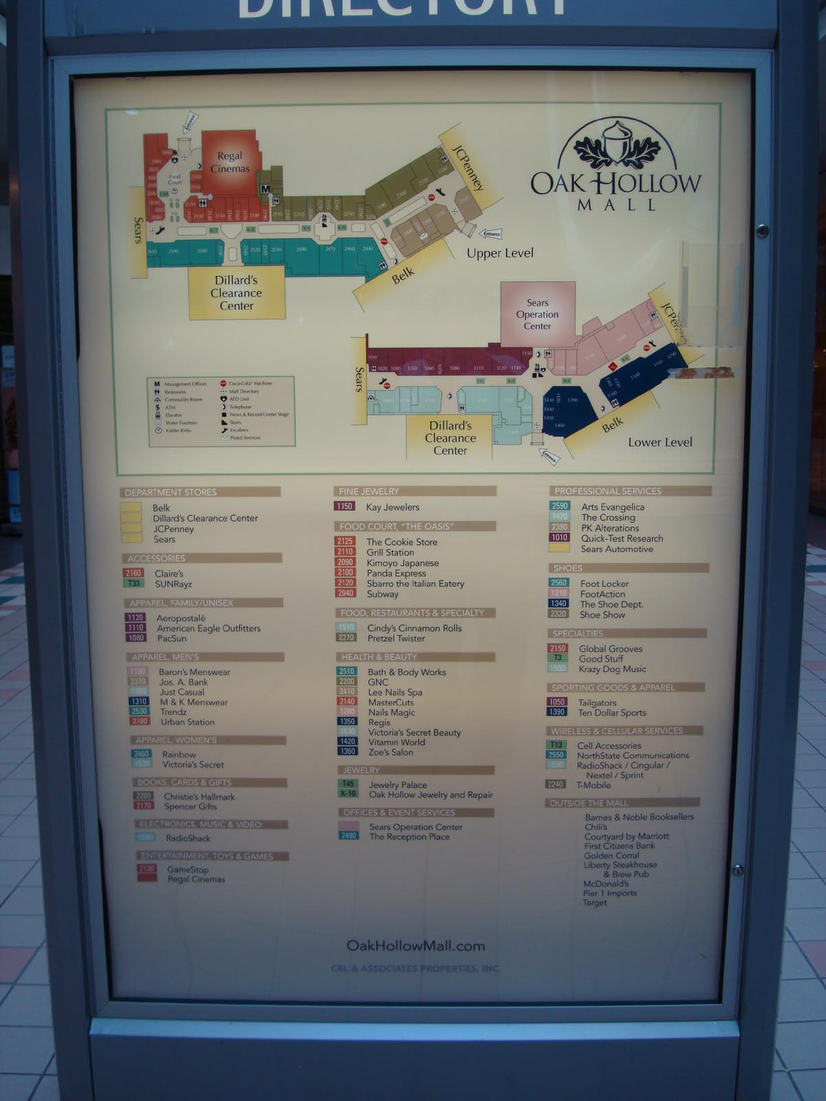 Four Seasons Mall Map Sky City: Retail History: Oak Hollow Mall: High Point, Nc