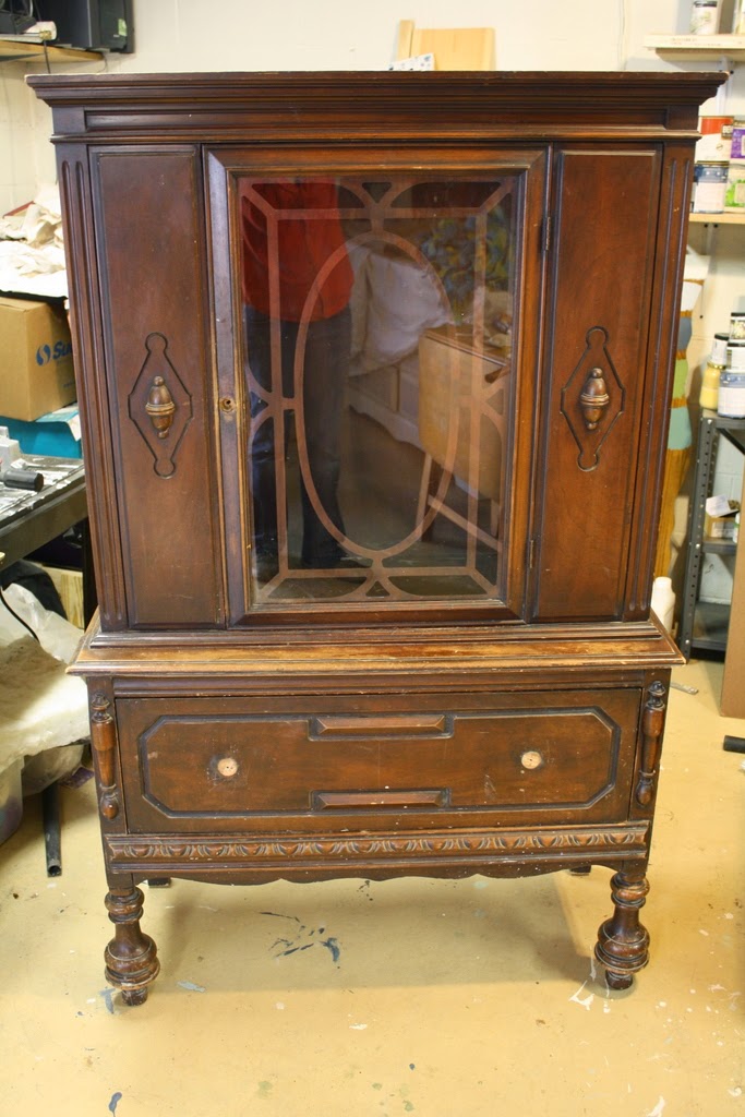 Roots and Wings Furniture Blog No. 70 Blue and Cream Antique Hutch
