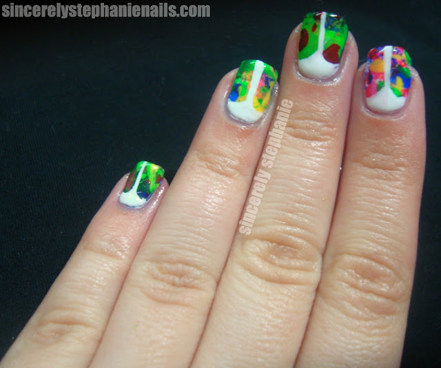 splatter v-gap nail art