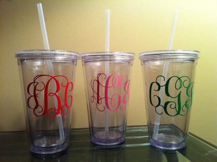 Sugar Plum Delights Monogrammed Tumblers New!