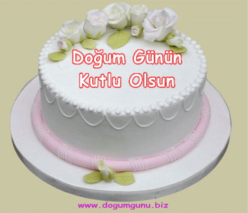Hareketli güllü pasta ile doğum kutlama kartı