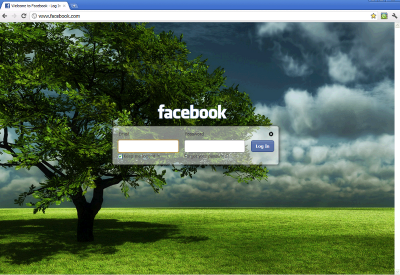 Facebook Login background changer