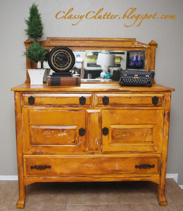 Mustard Yellow Hutch Restoration Classy Clutter