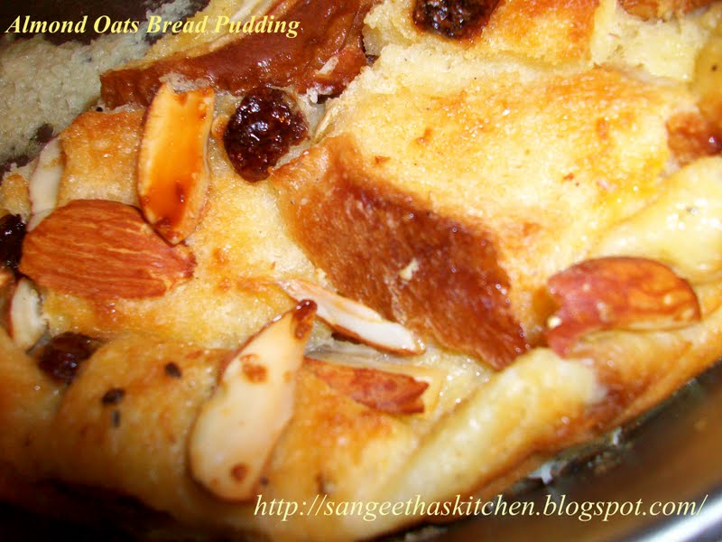 Spicy Treats Almond Oats Bread Pudding