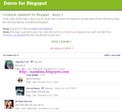 Facebook comments for blogger  - Chèn comment của facebook vào blogspot - http://namkna.blogspot.com/