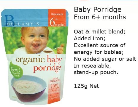 bellamy baby porridge