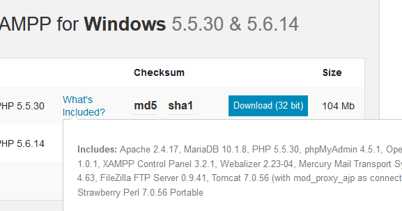 does xampp install mariadb or mysql