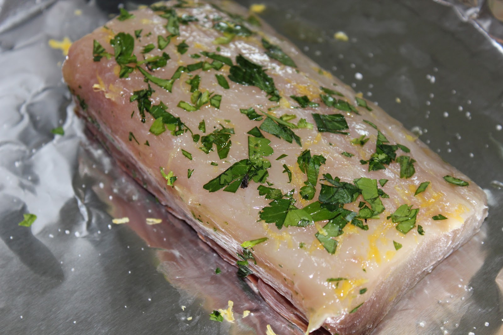 Food For The Fresh Baked Fish w/ ArugulaCaper Salsa Verde