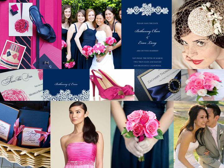 royal blue and pink wedding dresses