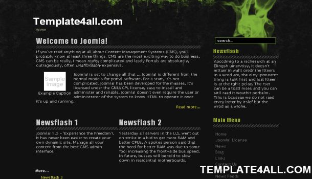 Grunge Black Portfolio Joomla Template