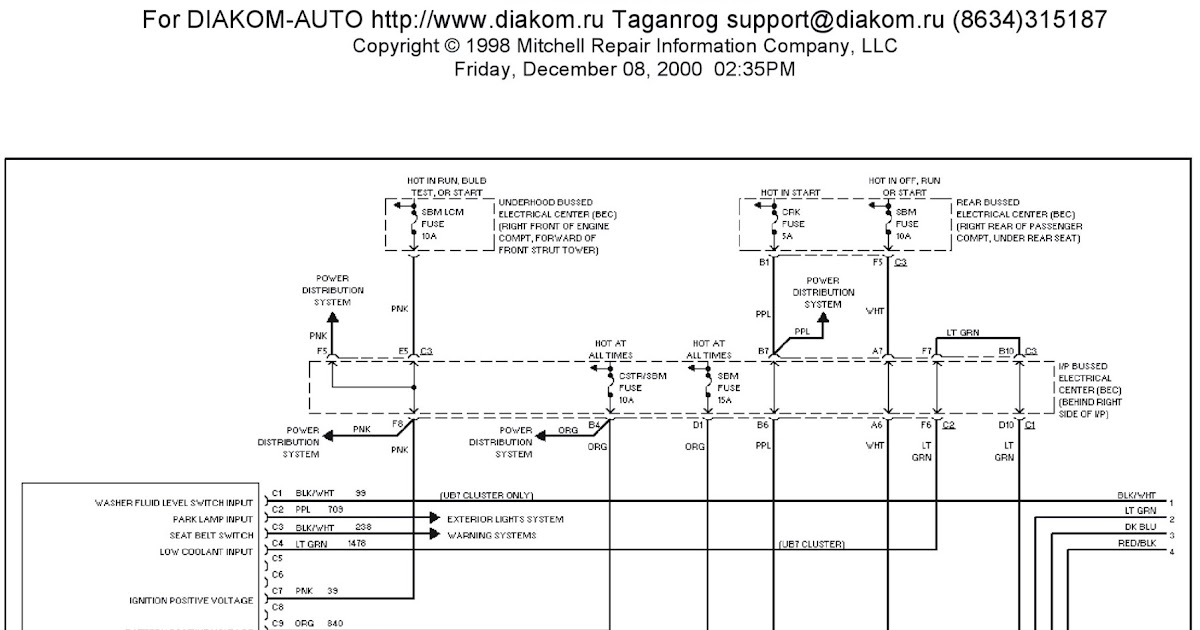 1997 Buick Park Avenue System Wiring Diagrams Body