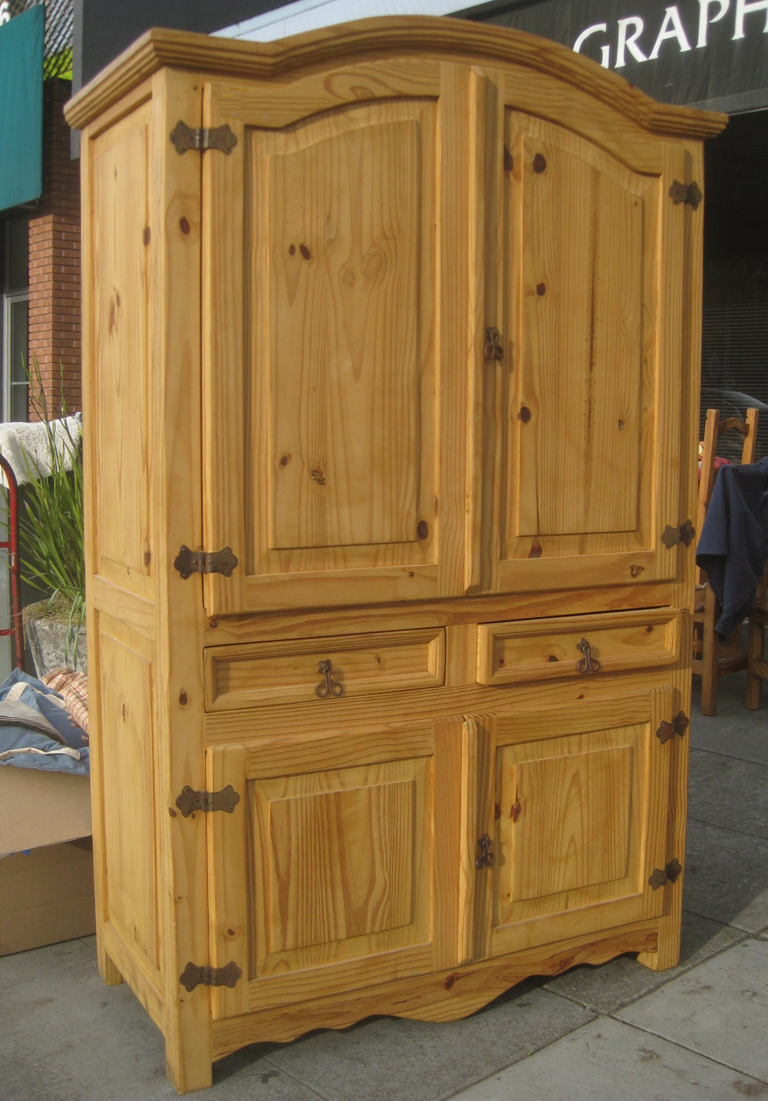 UHURU FURNITURE & COLLECTIBLES SOLD Pine Armoire 145