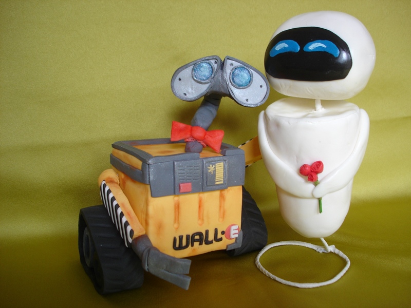 Brigittes Tortendesign Wall e and eve wedding cake topper ( Hochzeits
