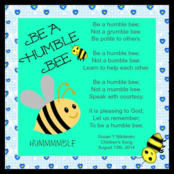 Be A Humble Bee Childrens Song Toddler 6 yrs