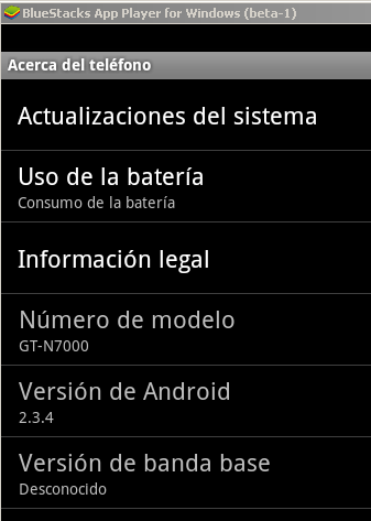 Versión de Android del emulador de Android Bluestacks