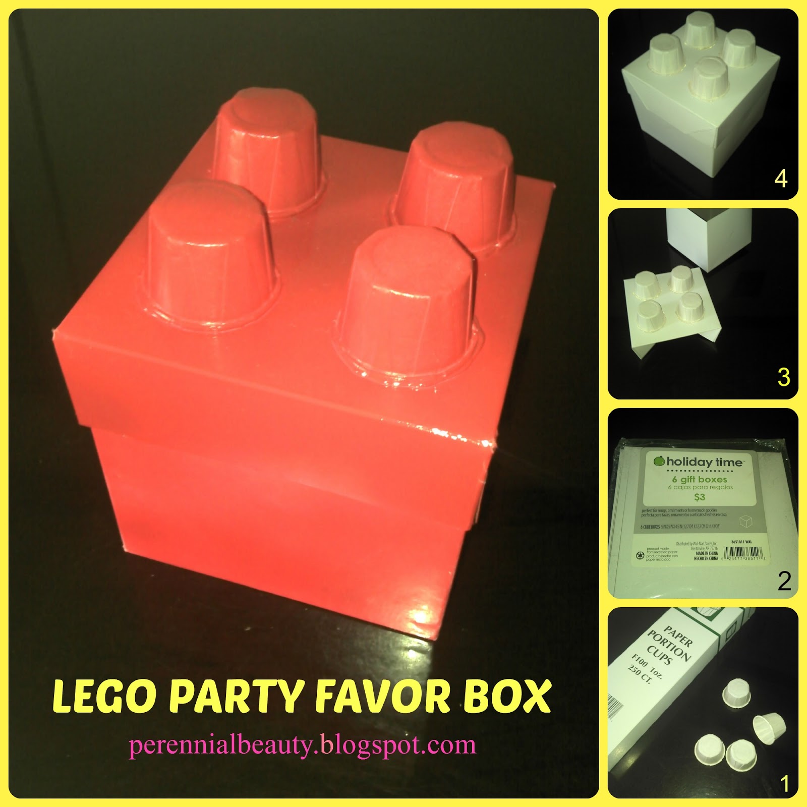 Perennial Beauty; My Quest for a beautiful Life. LEGO PARTY FAVOR BOX