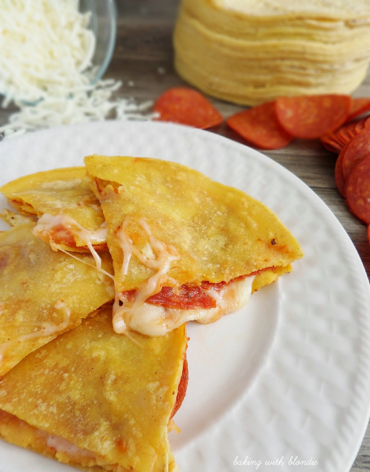 Easy Pepperoni Pizza Quesadillas