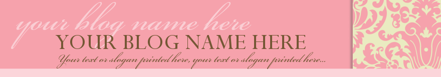 Blog Doodles Pink and Cream Damask Blog Template Graphics