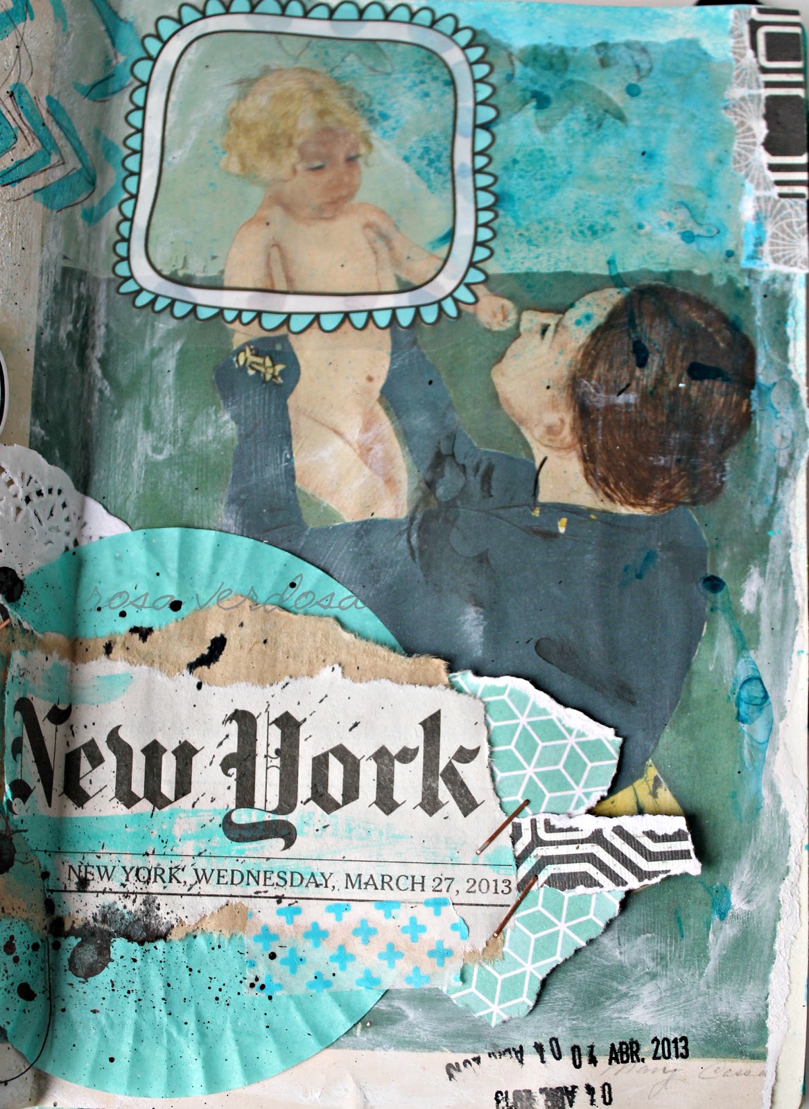 Art journal New York en turquesa rosa verdosa