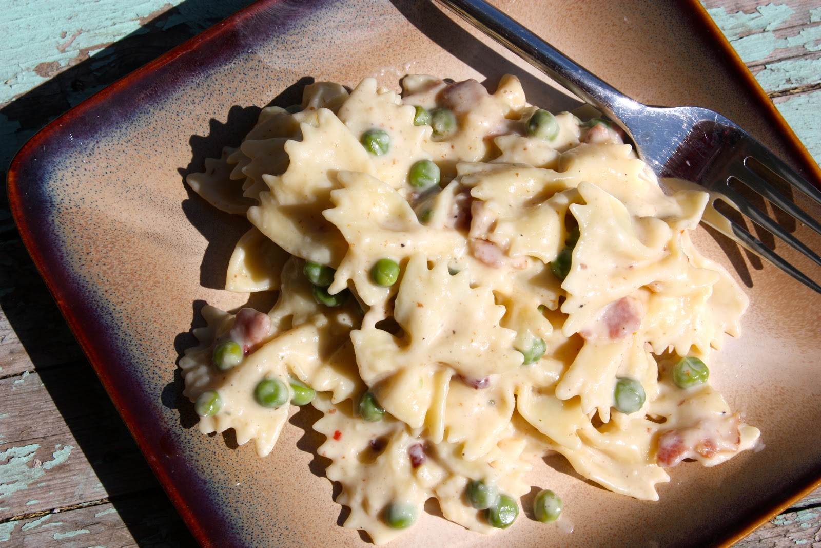 My Recipe Box Creamy Bacon and Pea Pasta