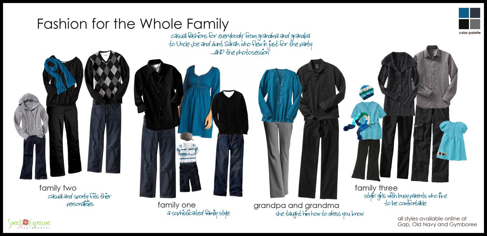 Family+Photos+Color+Coordinating+Ideas Some clothing stores try to make your job easier by having a kids ...