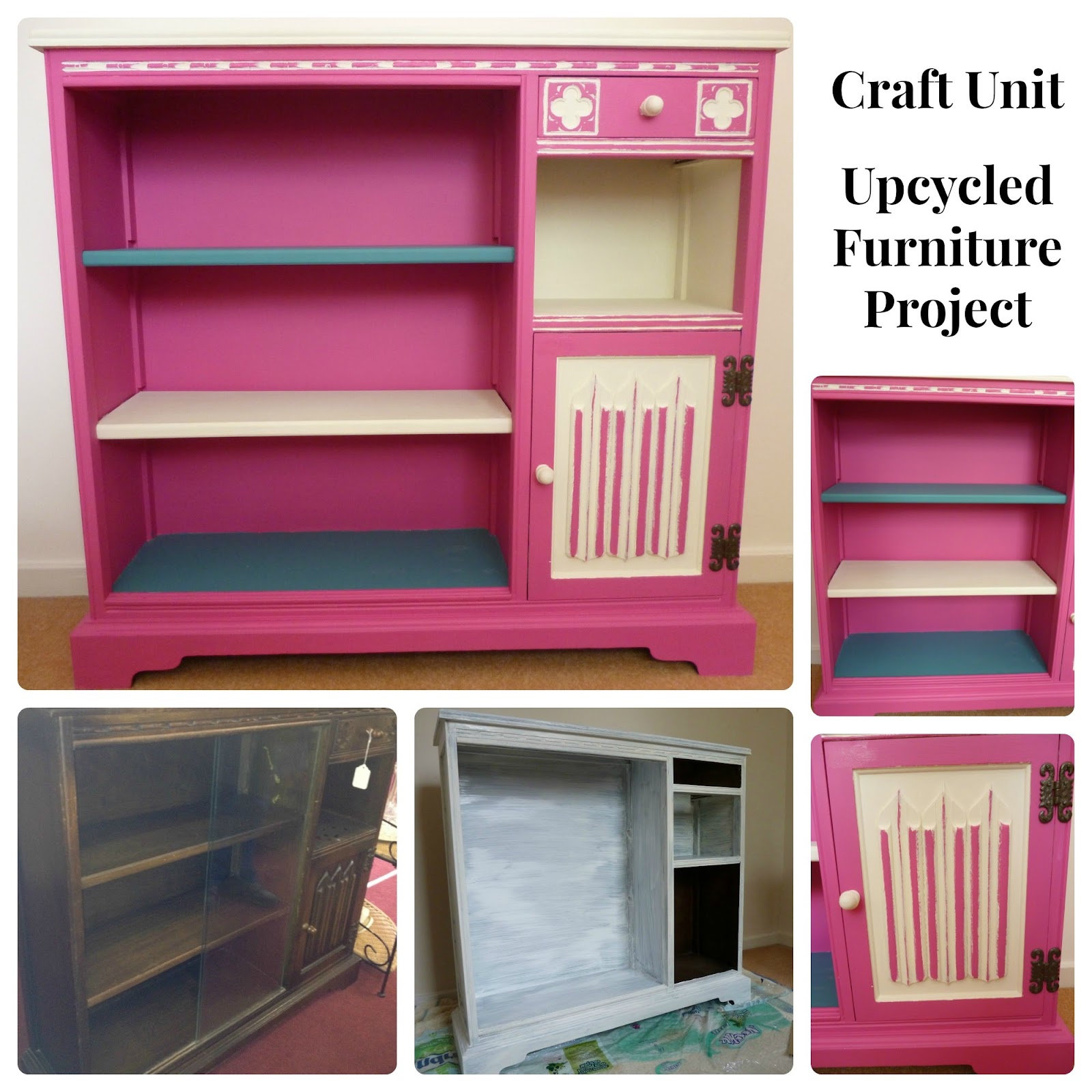 Upcycled dark wooden furniture project recycle furniture Pink