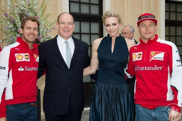 Prince Albert of Monaco and Princess Charlene of Monaco hosted an cocktail party in the Princely Palace courtyard on May 23,2015 in Monaco. 