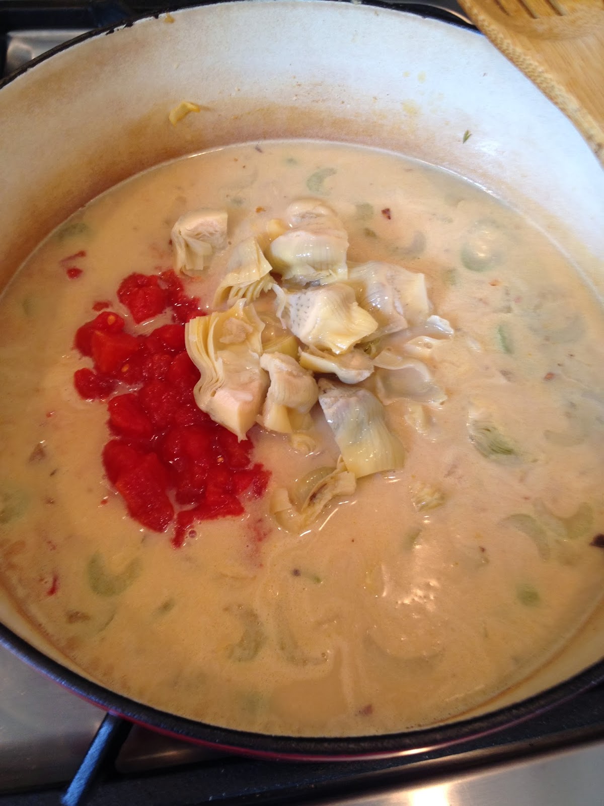 The Norwood Nest Creamy Chicken & Artichoke Tomato Soup