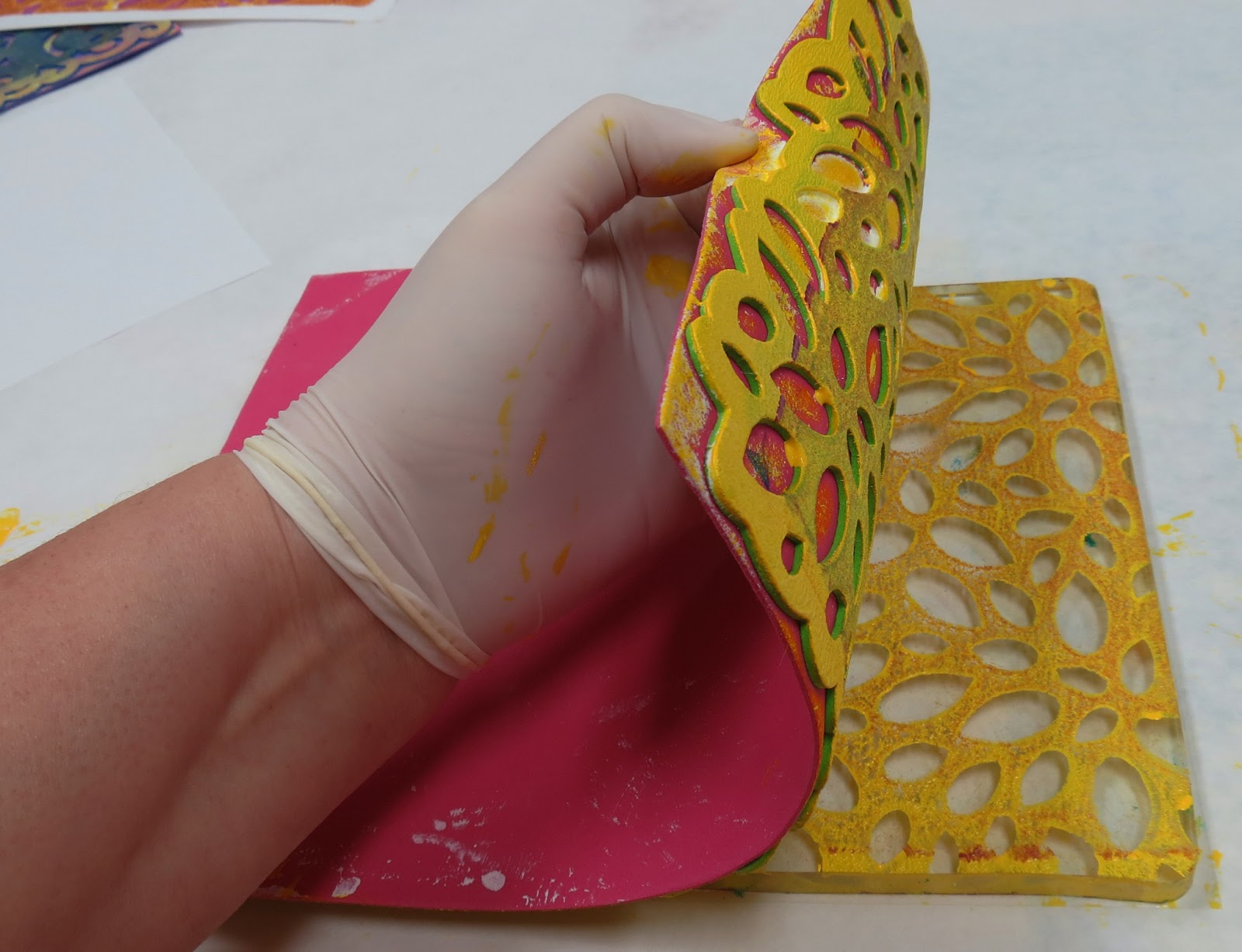 Approachable Art by Judi Hurwitt Foam Printing with Gelli Plate