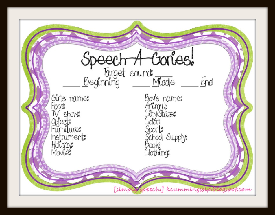 SpeechAGories! [freebie!] Simply Speech