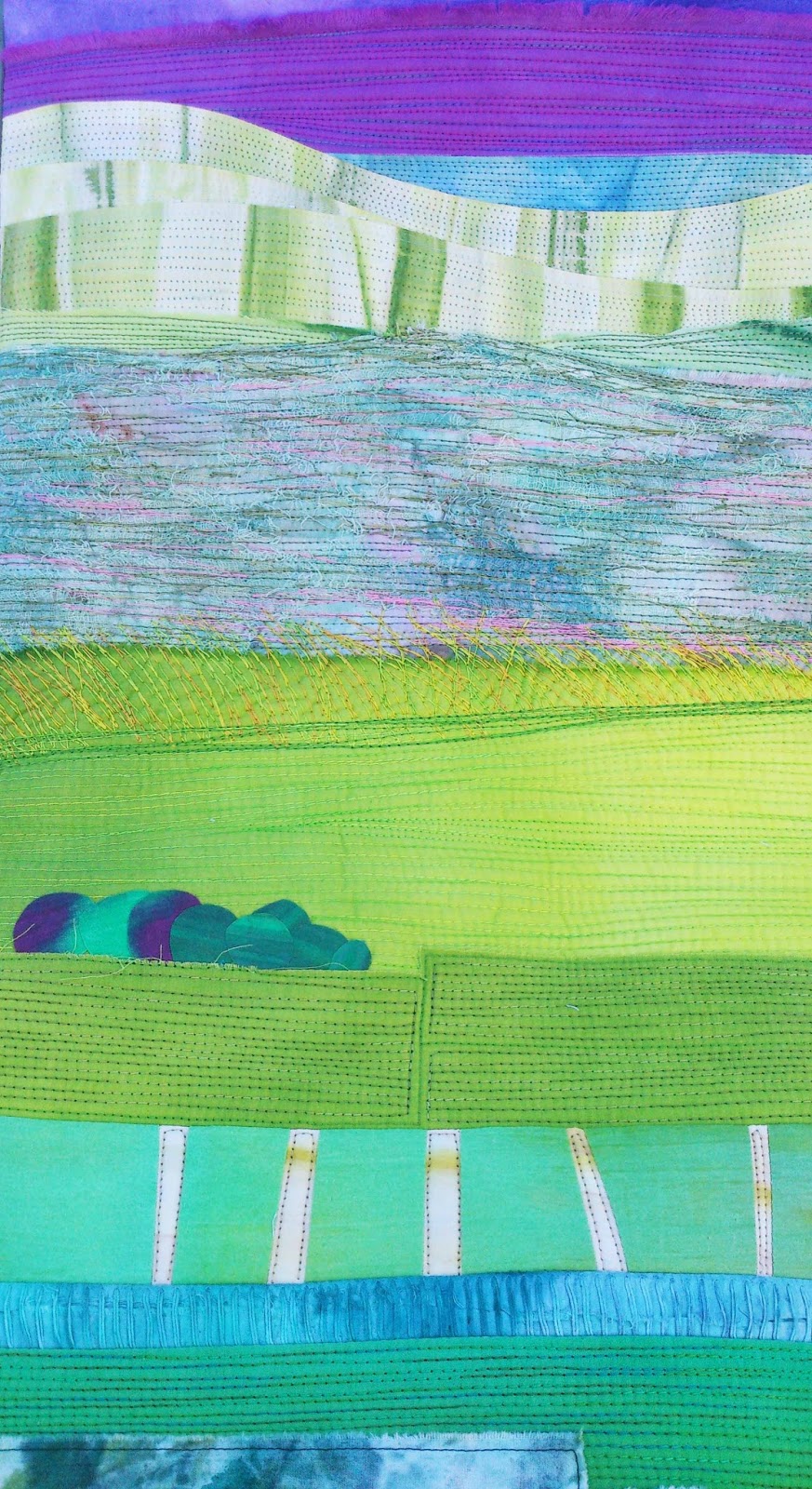 Landscape Quilt detail landscape quilting
