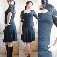 Outfit All Black Lace and Skirt