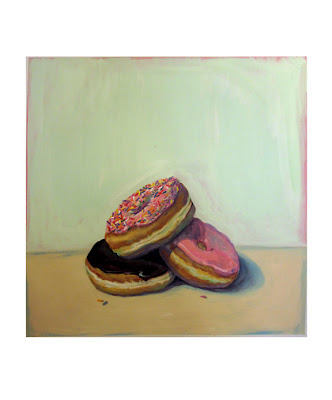 doughnut painting, dunkin donuts art, junk food art, still life