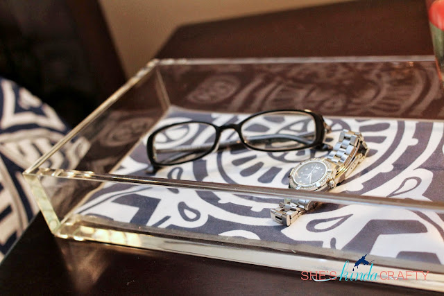 DIY Lucite Bedside Tray