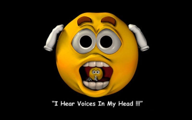 I hear voices in my head funny