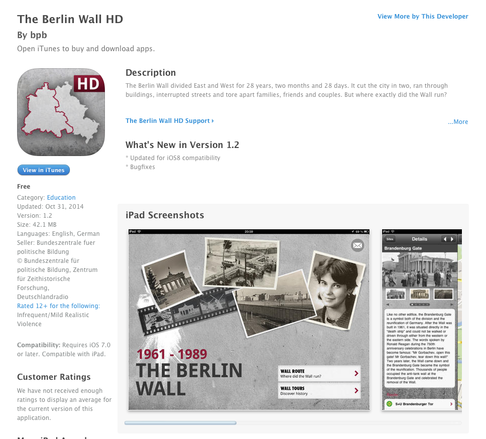 Teacherlink Blog Free Ios And Android App The Berlin Wall Hd