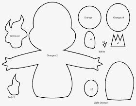 How to Make a Charmander Pokemon plushie template tutorial