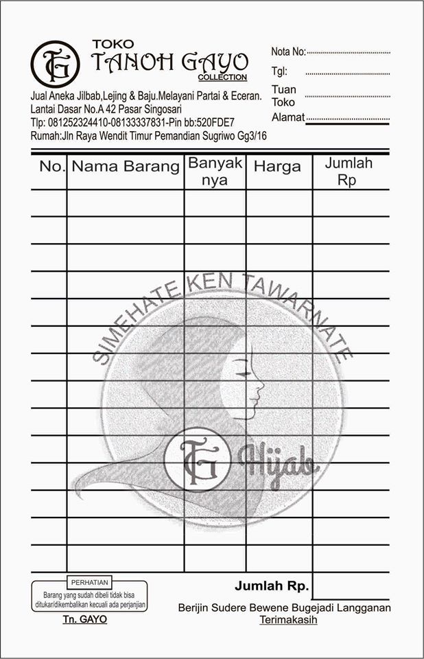 Contoh Desain Nota Omah Kreasi Mandiri