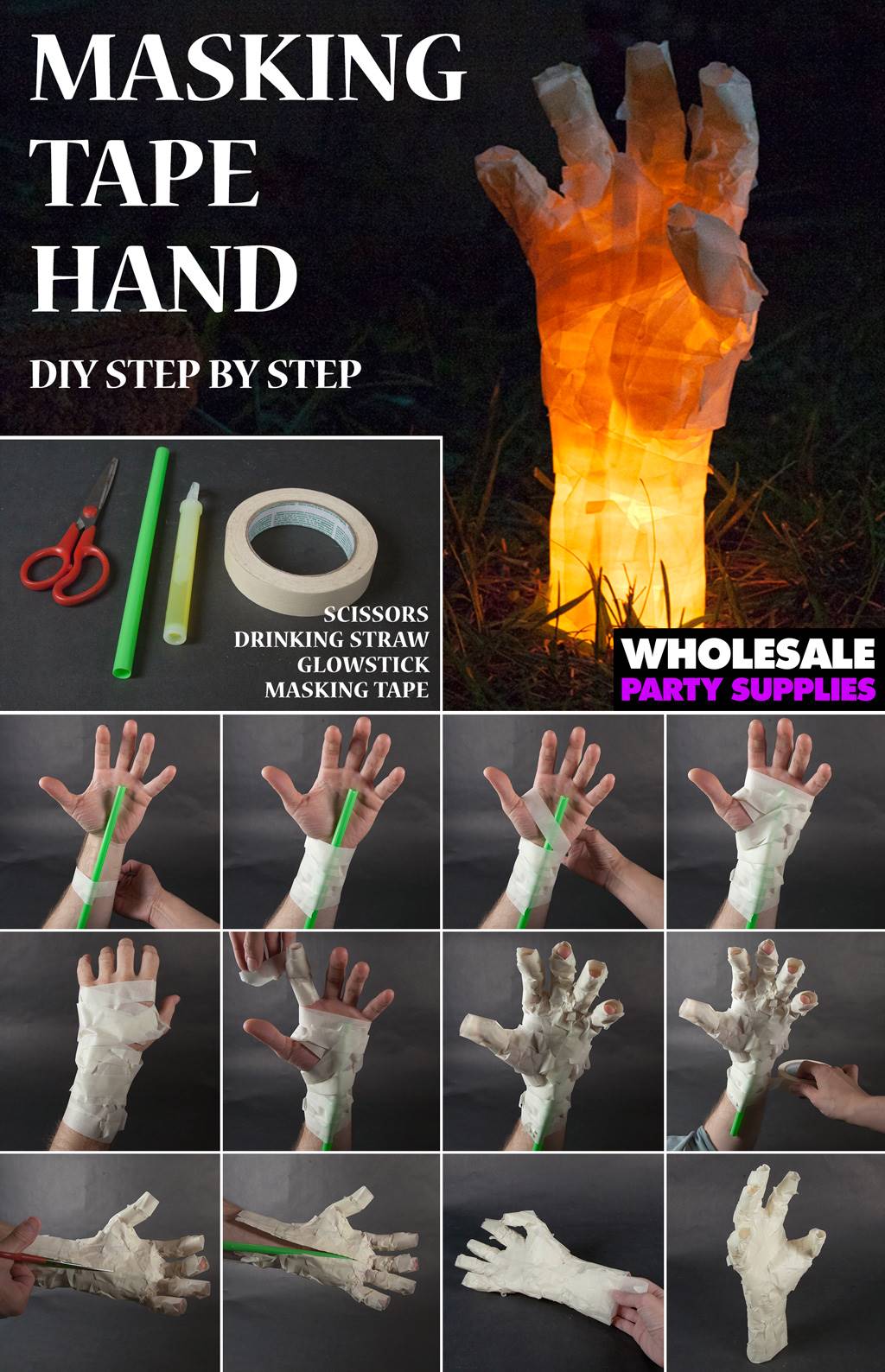 How To Make A Glow In The Dark Masking Tape Hand Prop Handy DIY