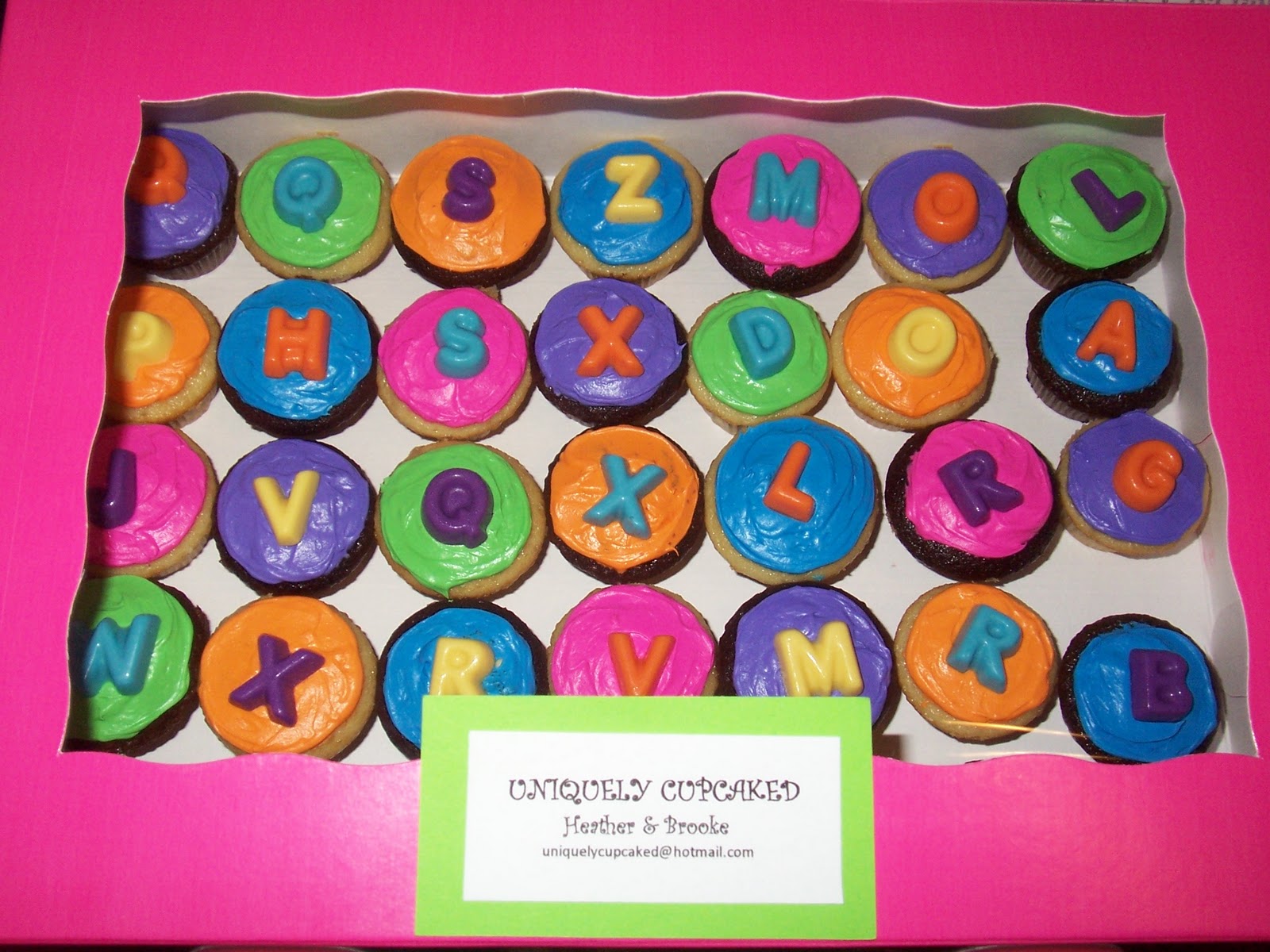 UNIQUELY CUPCAKED Letter Cupcakes