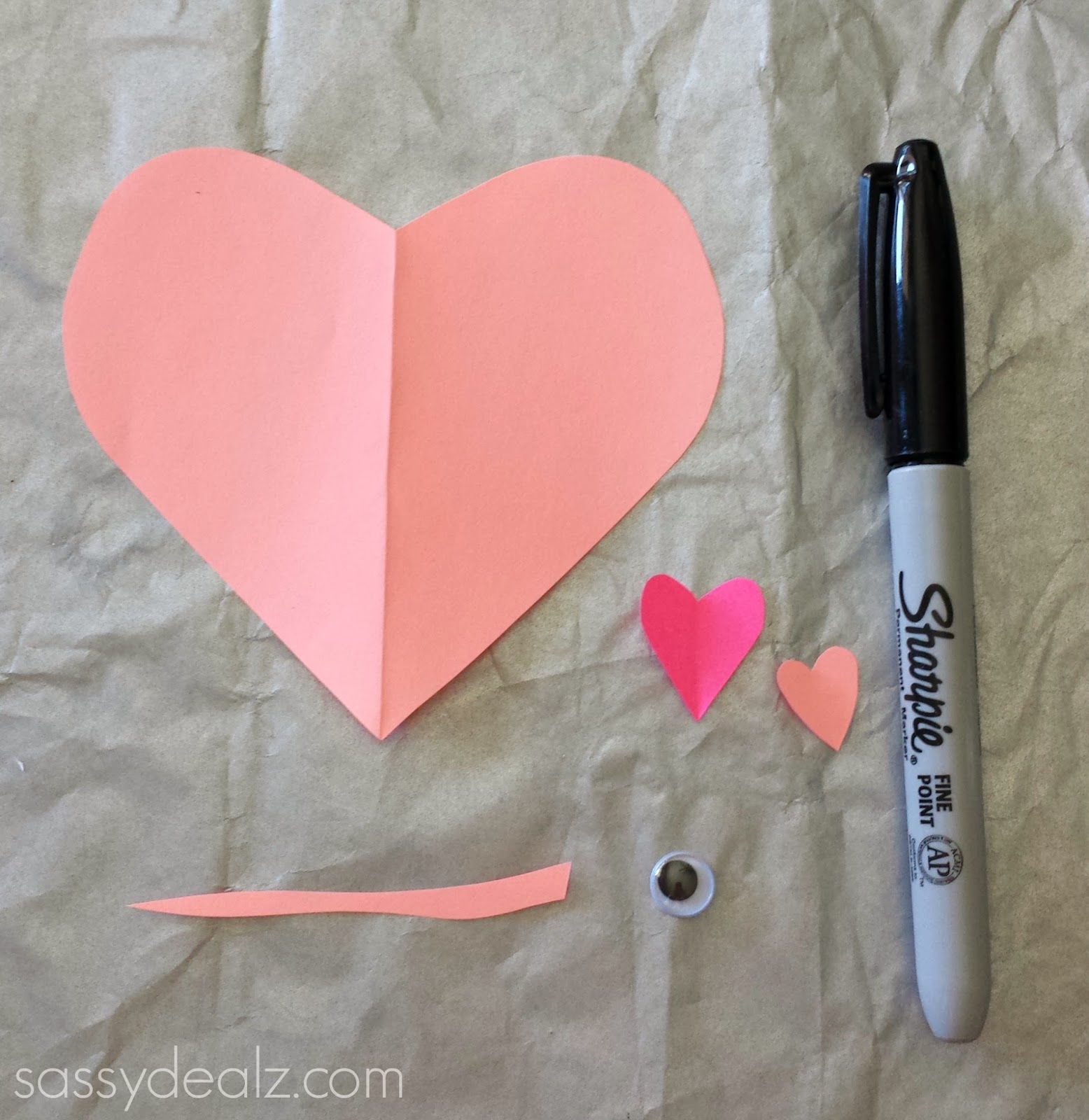 valentine heart mouse craft