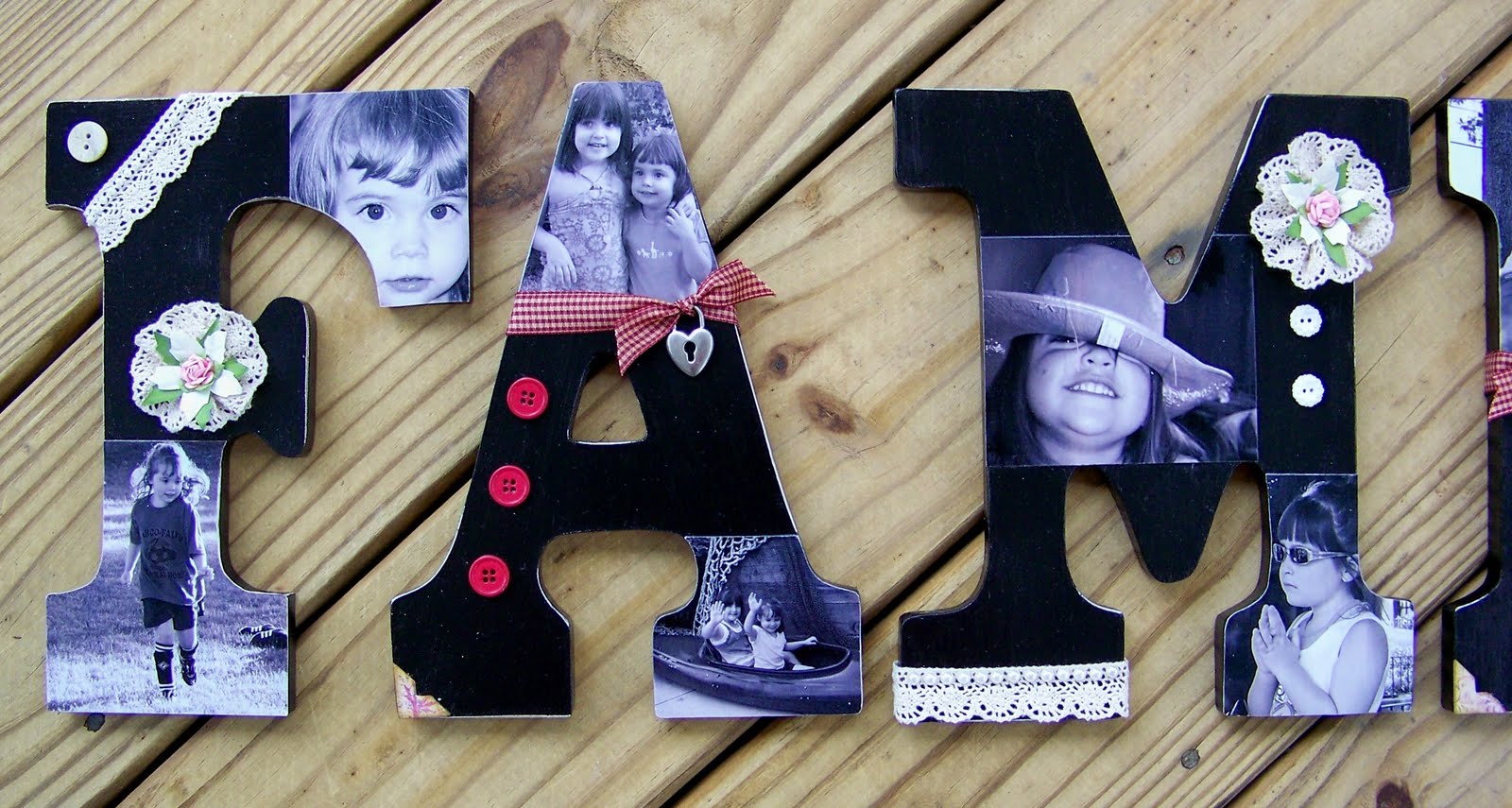 StuckOnUSketches Decoupaged wooden letters tutorial 6/17