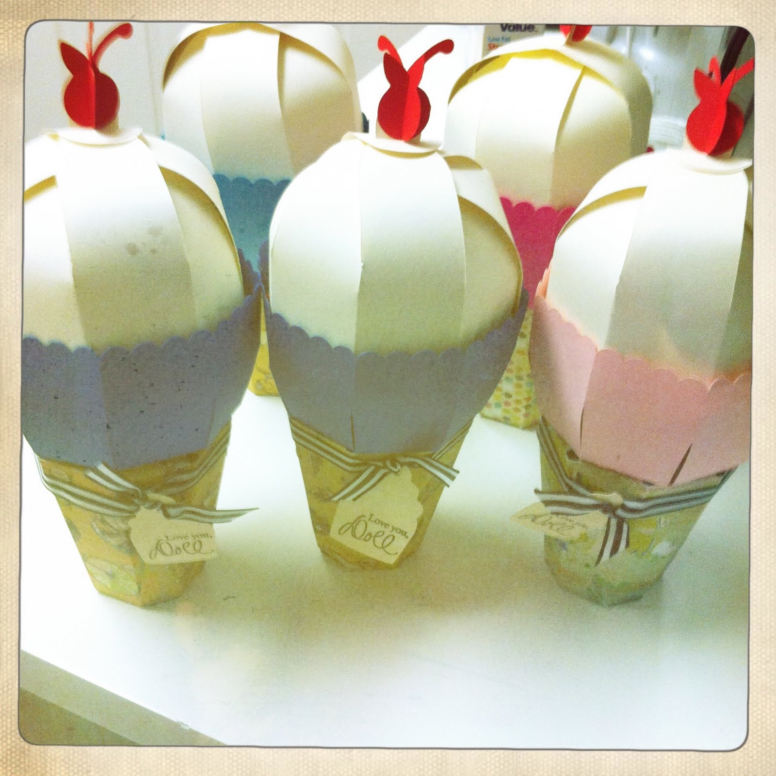 Miss Crafty Pink Mmm...Ice Cream Cupcake Holders