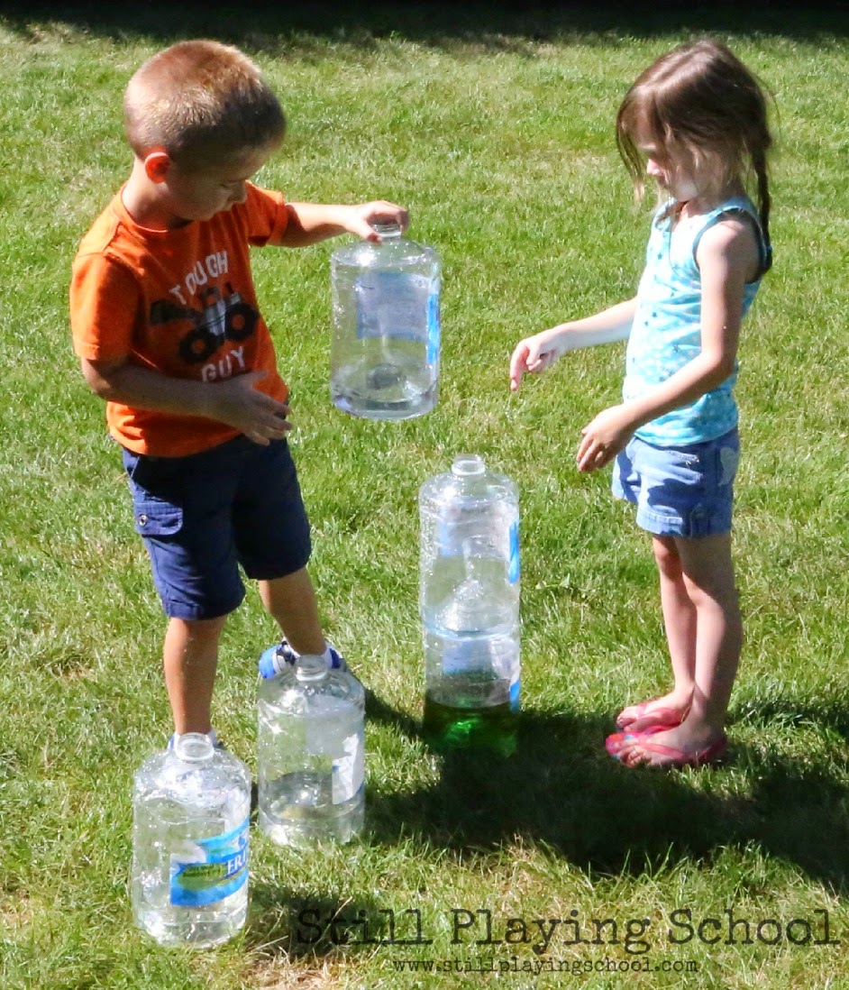 Plastic Bottle Water Tower for Kids Still Playing School