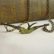 antique bird necklace