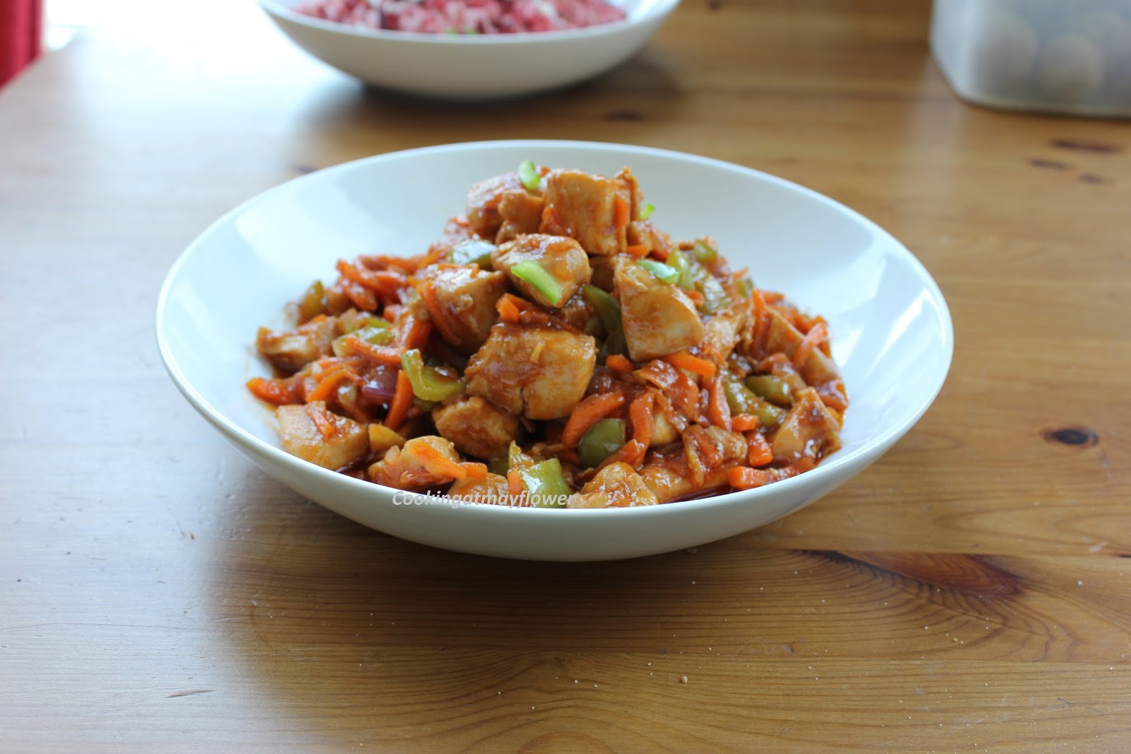 Cooking at Mayflower Sweet and Sour Chicken