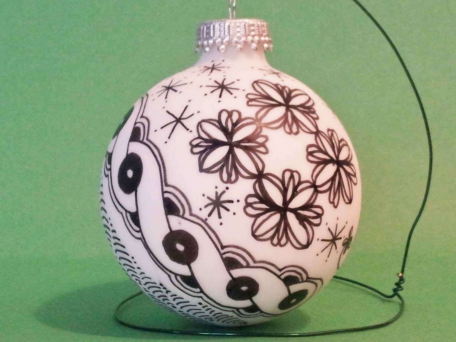 Pens and Patterns Zentangled Ornament