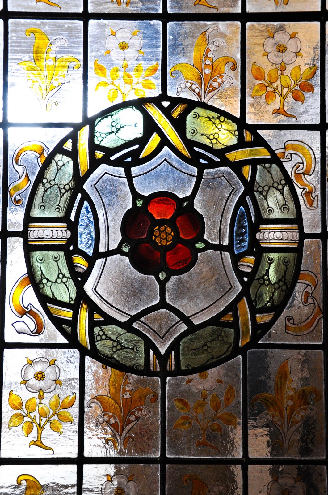 Stained glass, King Charles's bedroom, Carisbrook Castle, Isle of Wight, UK - www.rossiwrites.com