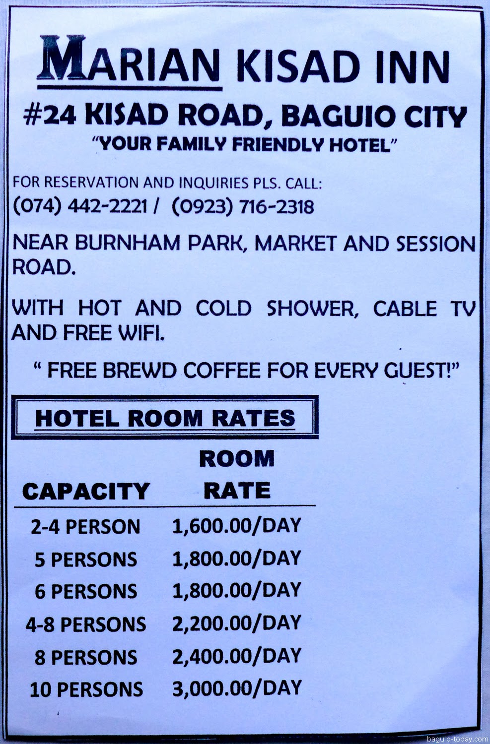 Baguio Today Marian Kisad Inn Hotel December 2017 Marian Kisad Inn Hotel December 2017
