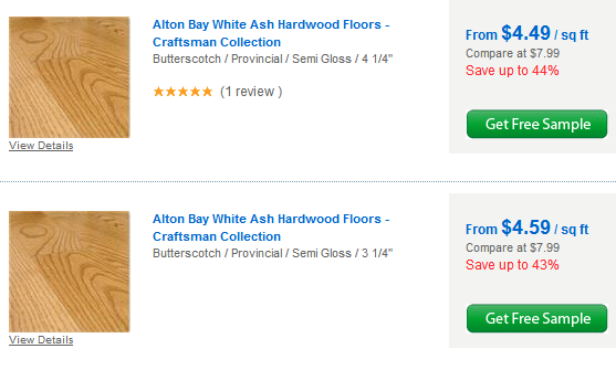 Ash hardwood flooring